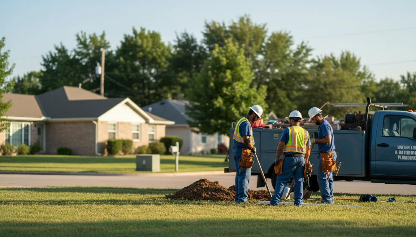 Residential water line and bathroom plumbing service in Eaton, IN